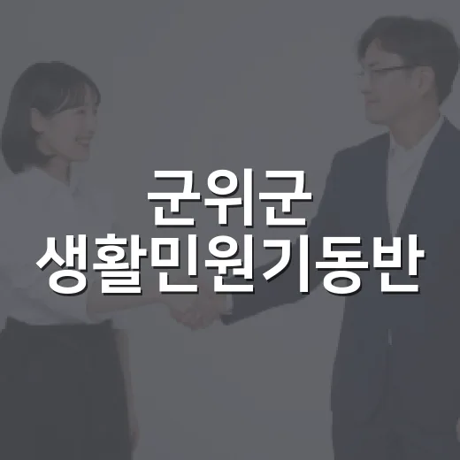 군위군 생활민원기동반, 전기·수도 무상수리 지원