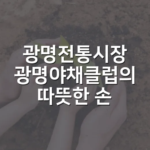 광명전통시장 광명야채클럽의 따뜻한 손길