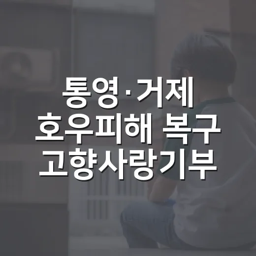 통영·거제 호우피해 복구 고향사랑기부 시작