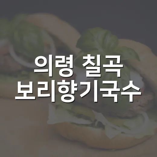 의령 칠곡 보리향기국수, 무더위 식히는 냉국수 명소