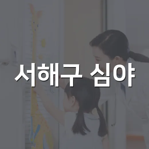 서해구 심야·주말 약국 완전정복