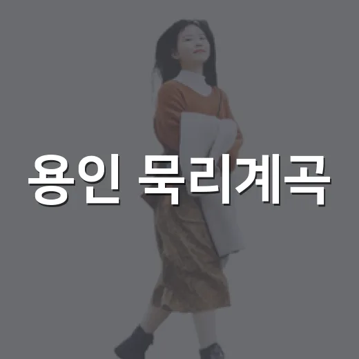 용인 묵리계곡, 한적한 여름 물놀이 명소