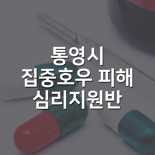통영시 집중호우 피해 심리지원반 가동
