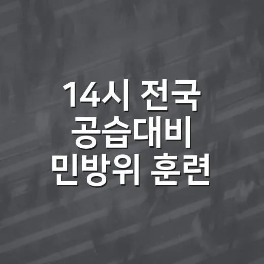 14시 전국 공습대비 민방위 훈련 실시