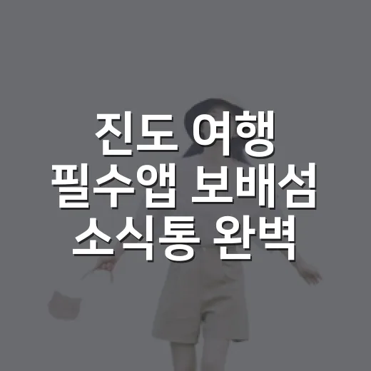 진도 여행 필수앱 보배섬 소식통 완벽 가이드