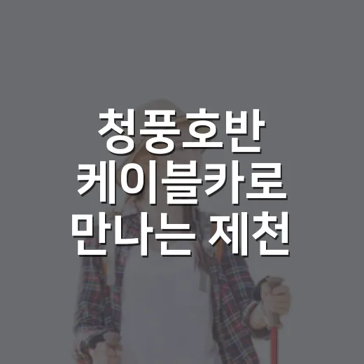 청풍호반 케이블카로 만나는 제천 여름 풍경