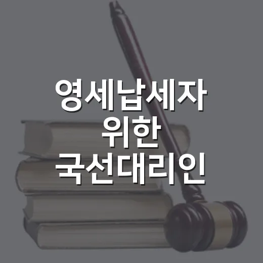 영세납세자 위한 국선대리인 제도 안내