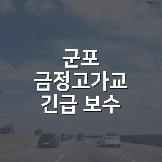 군포 금정고가교 긴급 보수 완료, 전면 개통