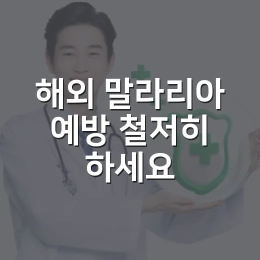해외 말라리아 예방 철저히 하세요
