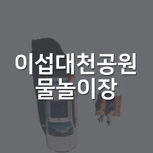 이섭대천공원 물놀이장, 시원한 여름 추억