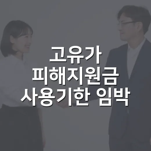 고유가 피해지원금 사용기한 임박 안내