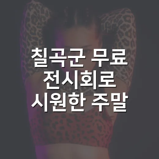 칠곡군 무료 전시회로 시원한 주말 나들이