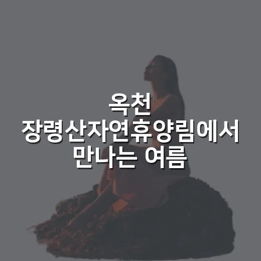 옥천 장령산자연휴양림에서 만나는 여름의 시원함