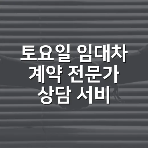 토요일 임대차 계약 전문가 상담 서비스