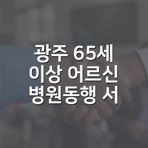 광주 65세 이상 어르신 병원동행 서비스 개시