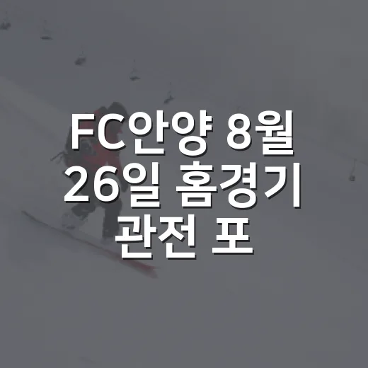 FC안양 8월 26일 홈경기 관전 포인트