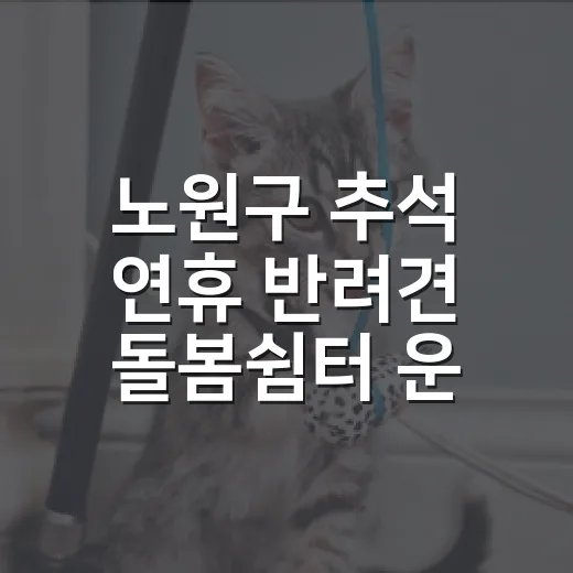 노원구 추석 연휴 반려견 돌봄쉼터 운영