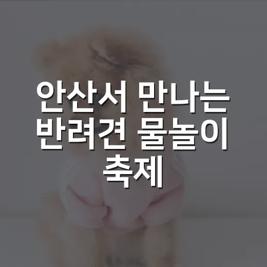 안산서 만나는 반려견 물놀이 축제