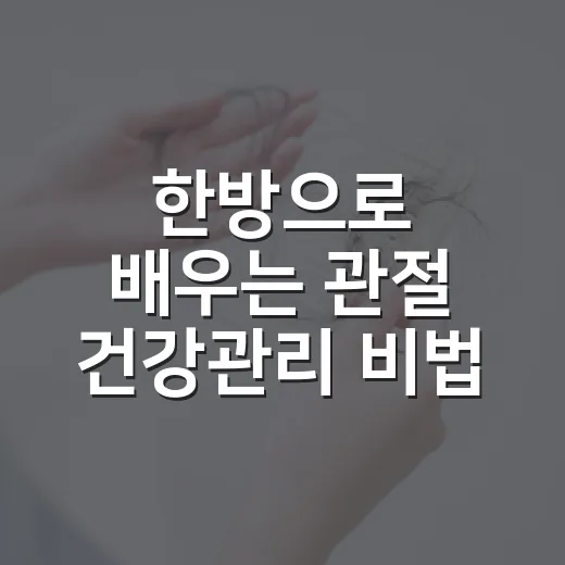 한방으로 배우는 관절 건강관리 비법