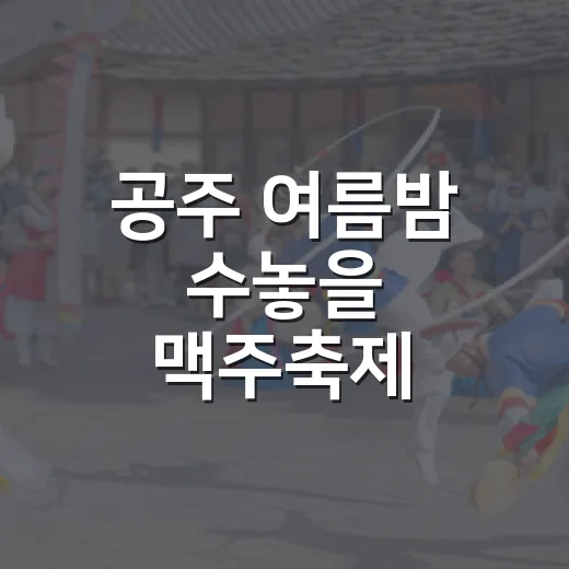 공주 여름밤 수놓을 맥주축제