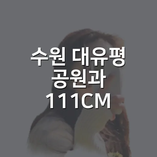 수원 대유평 공원과 111CM 문화공간 산책