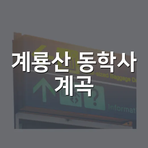 계룡산 동학사 계곡, 여름 무더위 식히는 명소