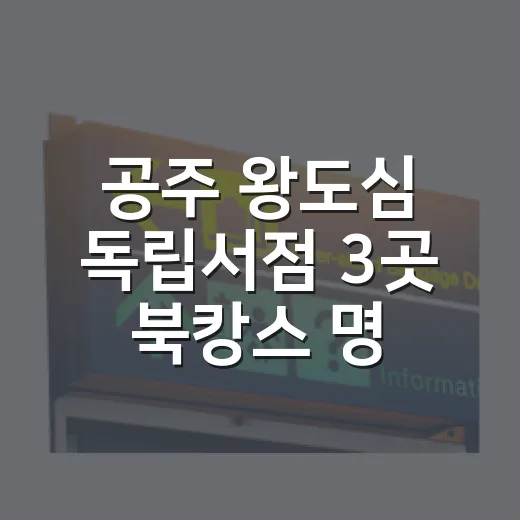 공주 왕도심 독립서점 3곳 북캉스 명소