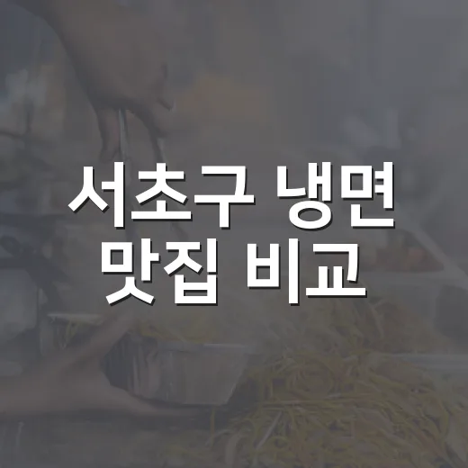 서초구 냉면 맛집 비교