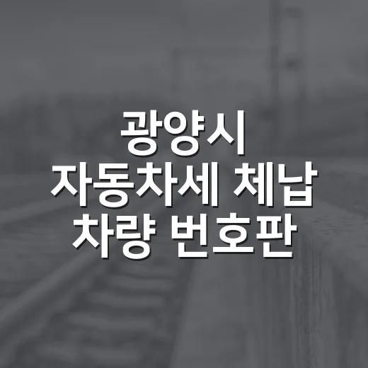 광양시 자동차세 체납 차량 번호판 영치 집중단속