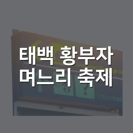 태백 황부자 며느리 축제, 전설과 물길의 만남