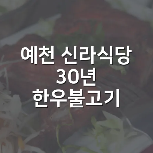 예천 신라식당 30년 한우불고기 명가