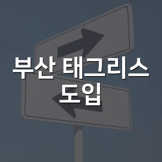 부산 태그리스 도입, 대중교통 혁신 가속