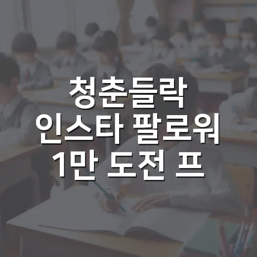 청춘들락 인스타 팔로워 1만 도전 프로젝트