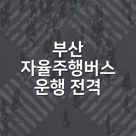 부산 자율주행버스 운행 전격 안내