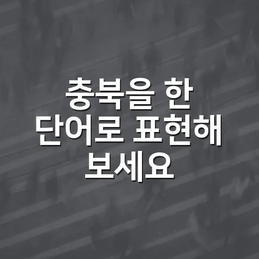 충북을 한 단어로 표현해 보세요
