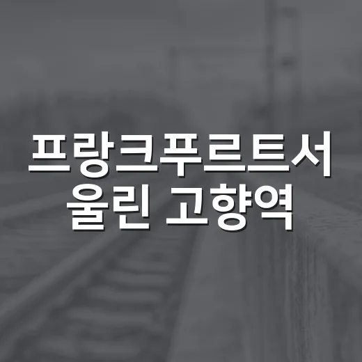 프랑크푸르트서 울린 고향역, 박수현 지사 재독충청인과 소통