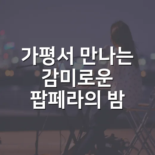 가평서 만나는 감미로운 팝페라의 밤
