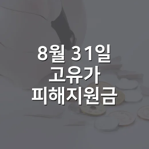 8월 31일 고유가 피해지원금 사용 마감 임박
