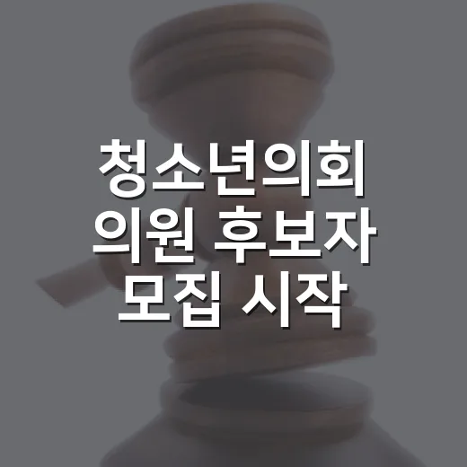 청소년의회 의원 후보자 모집 시작