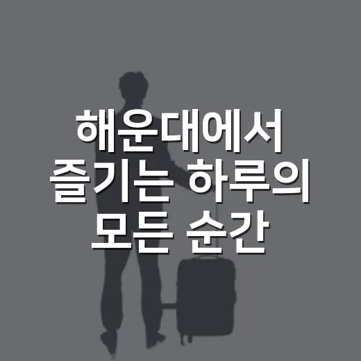 해운대에서 즐기는 하루의 모든 순간
