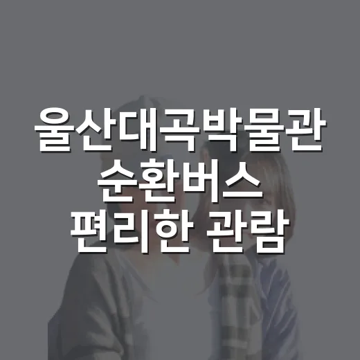울산대곡박물관 순환버스 편리한 관람