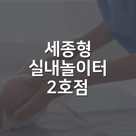 세종형 실내놀이터 2호점, 무료 키즈 공간 인기
