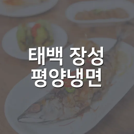 태백 장성 평양냉면, 추억과 맛의 명가