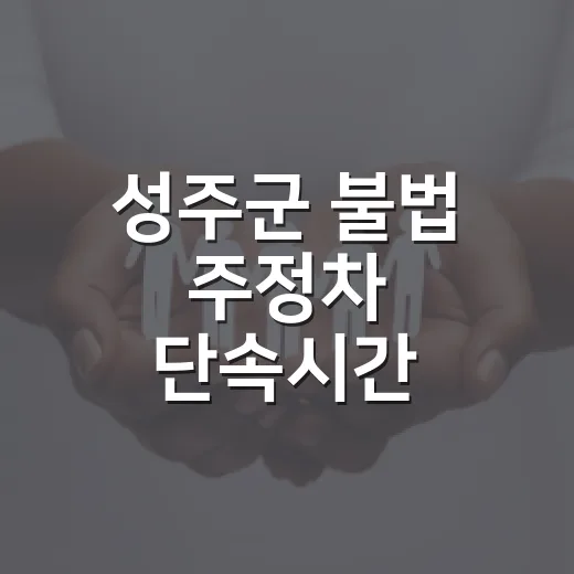 성주군 불법 주정차 단속시간 9월부터 변경