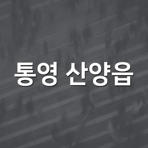 통영 산양읍·봉평동 특별재난지역 선포