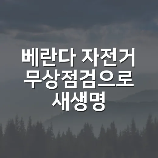 베란다 자전거 무상점검으로 새생명