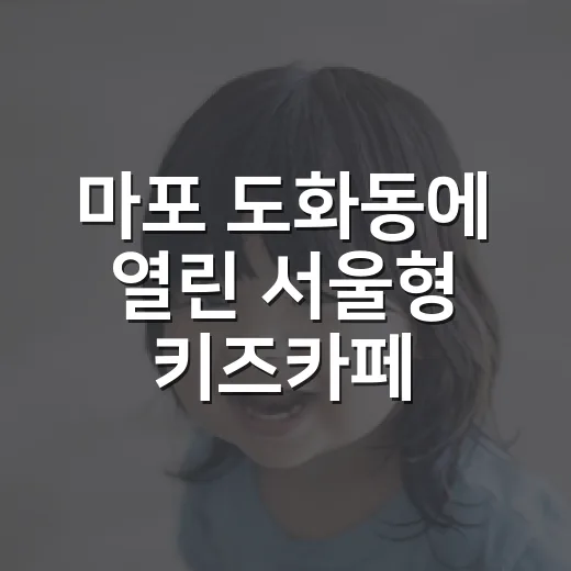마포 도화동에 열린 서울형 키즈카페