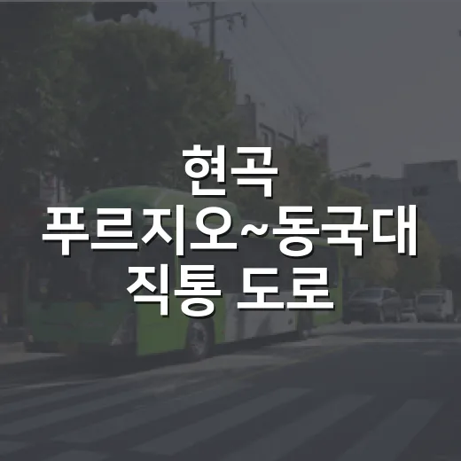 현곡 푸르지오~동국대 직통 도로 개통