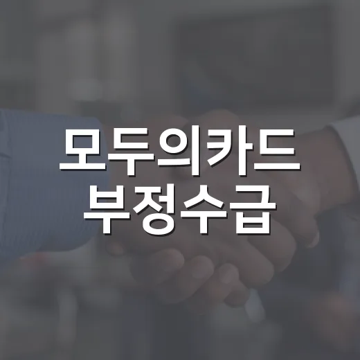 모두의카드 부정수급, 3회 적발 시 자격 박탈