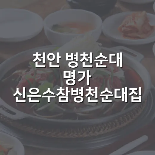 천안 병천순대 명가 신은수참병천순대집